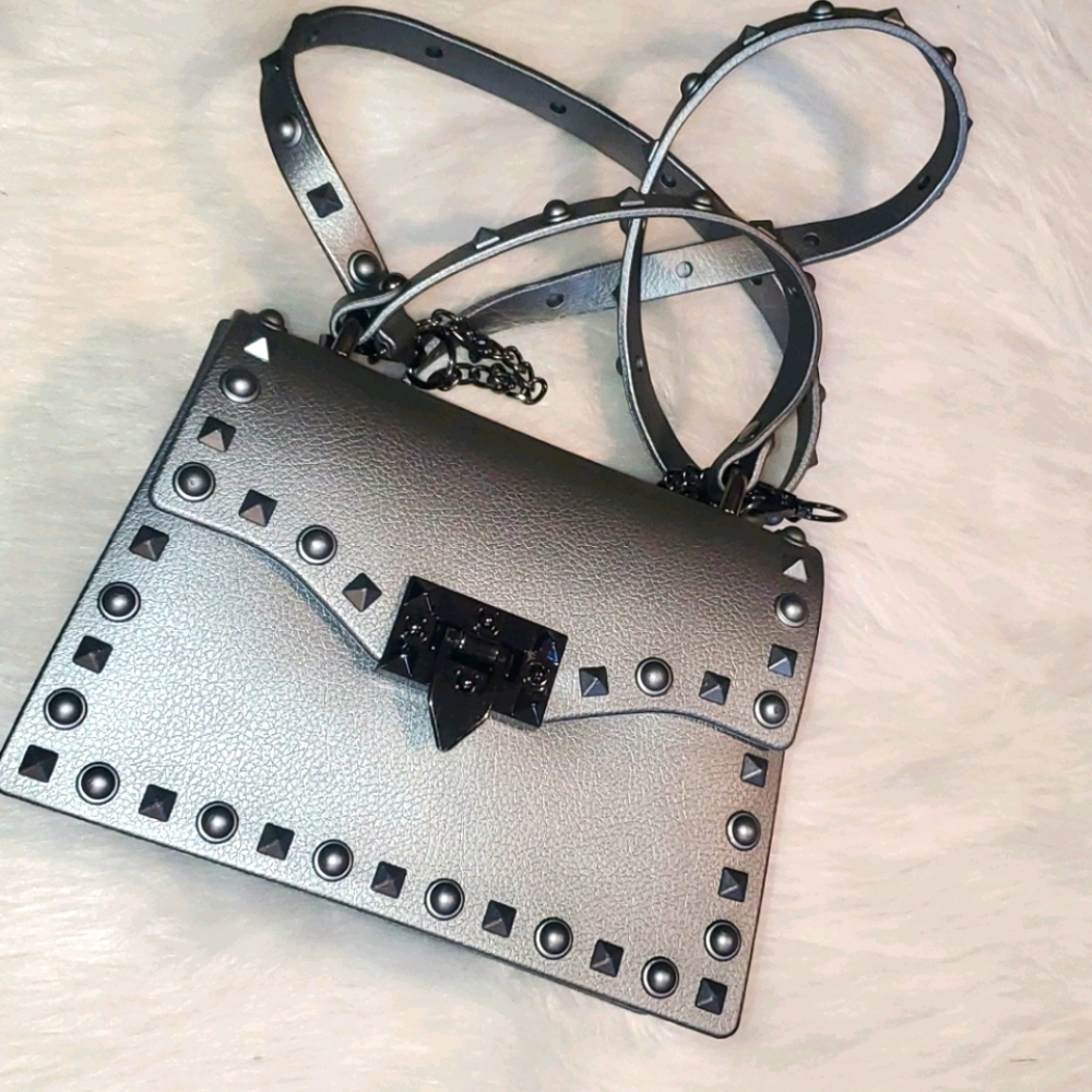 LIKE NEW!Dark Gray Plastic Mini Hand/Crossbody Bag